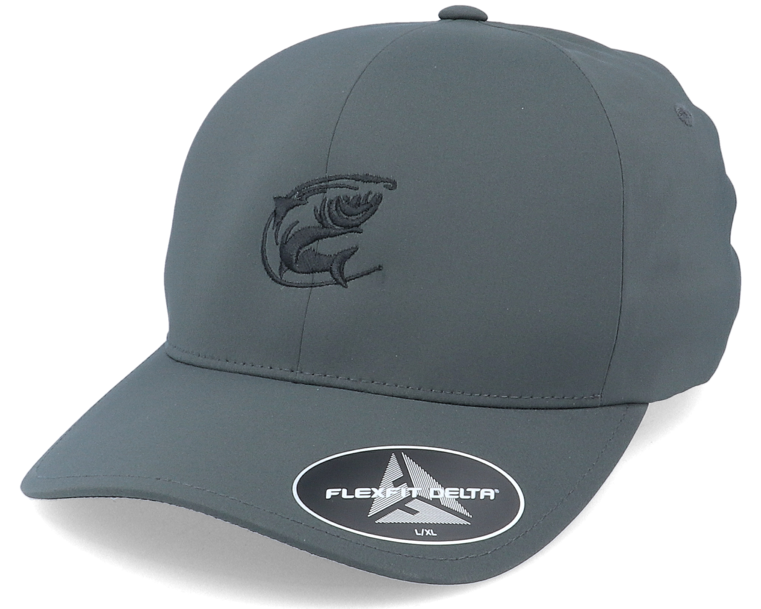 Skillfish - Grey flexfit Cap - Oval Fishing Logo Delta Fit Char Flexfit @ Hatstore