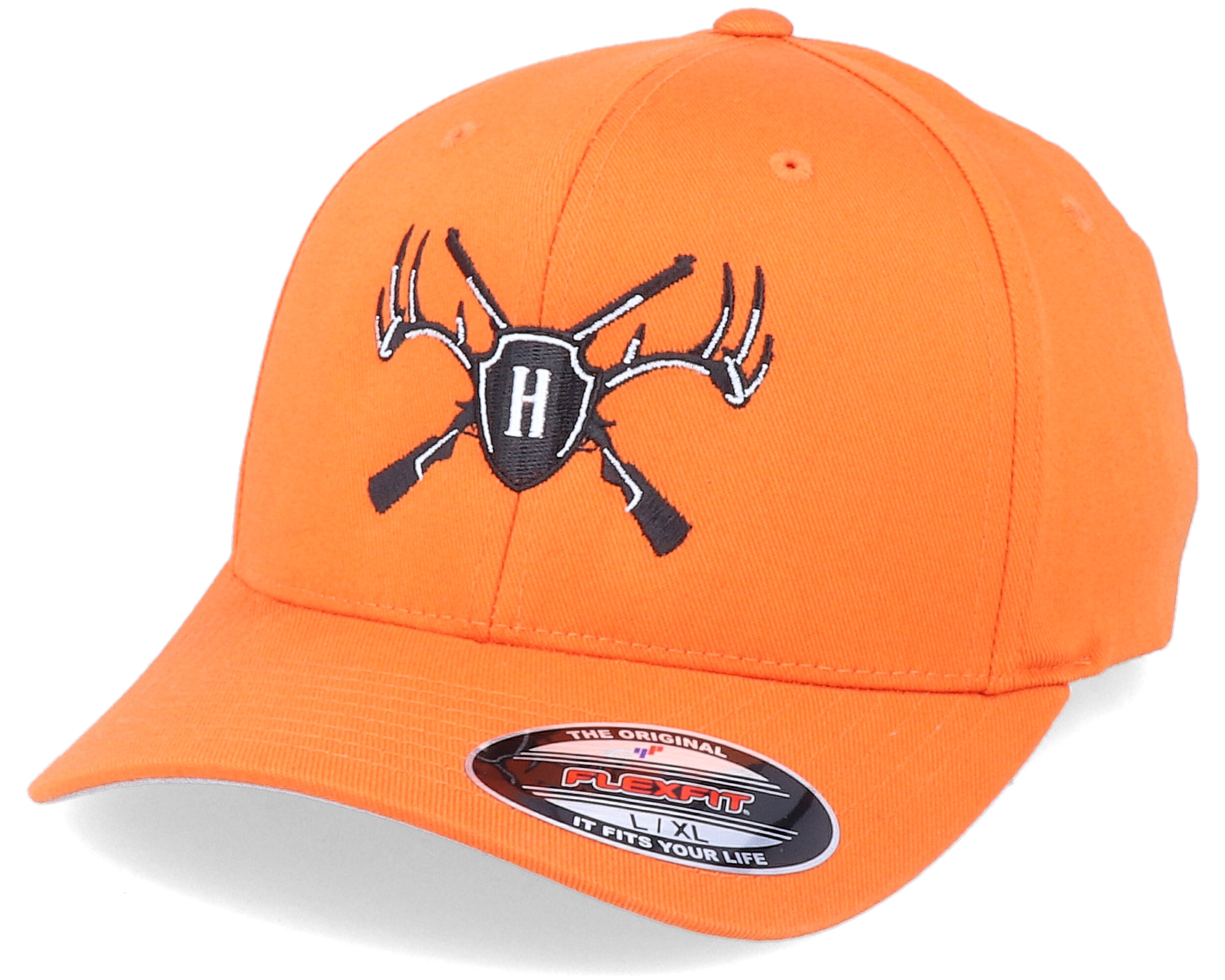 Hunter Logo Orange Flexfit Hunter Cap