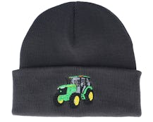 Kids Green Tractor Graphite Grey Beanie - Kiddo Cap