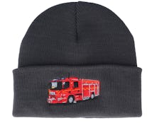 Kids Fire Truck Graphite Grey Cuff - Kiddo Cap