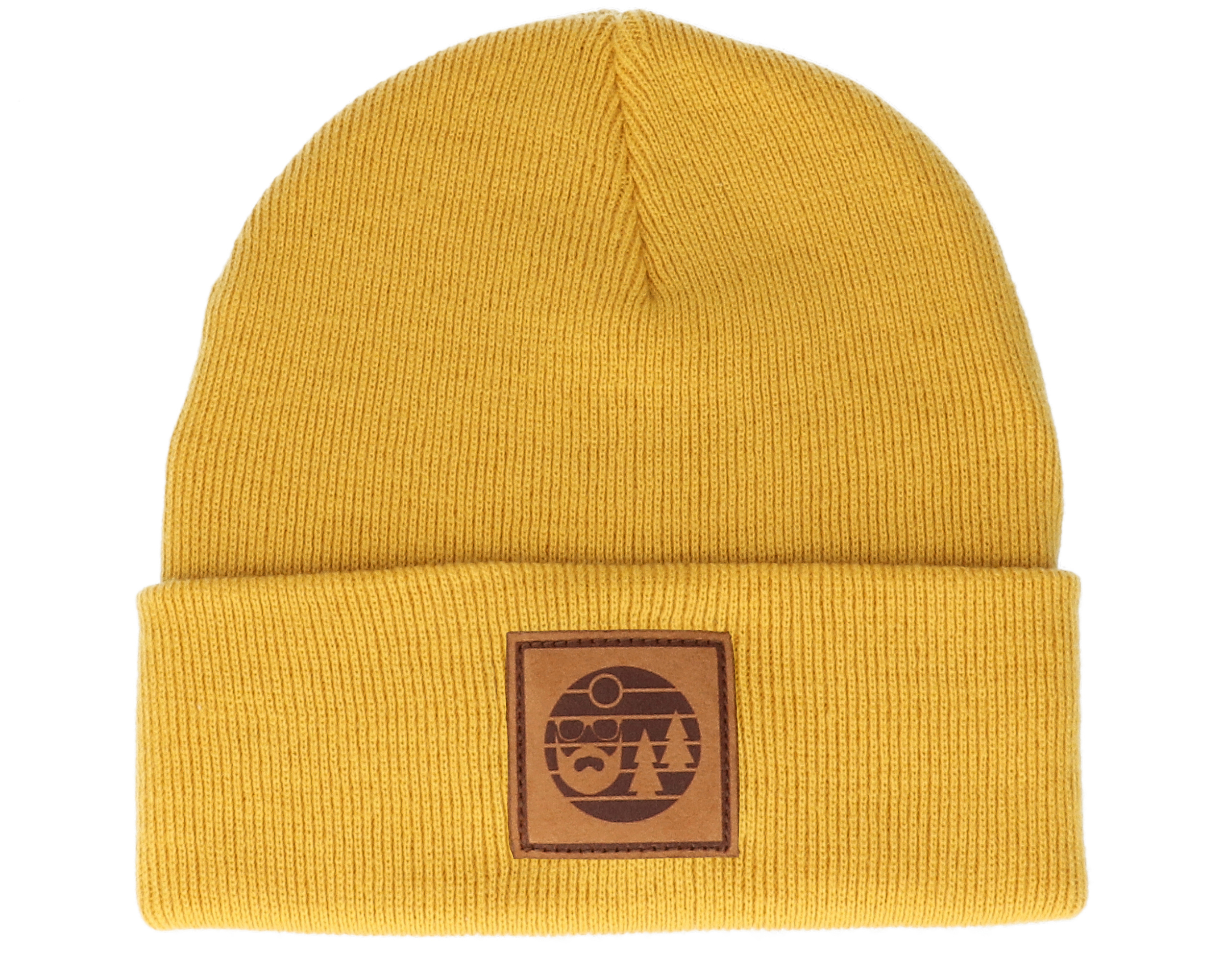 Gorros Sunset Logo Patch Mustard Beanie - Bearded Man