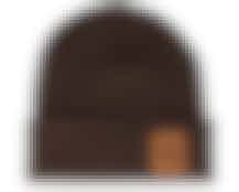 Old English B Patch Chocolate Brown Beanie - Bearded Man