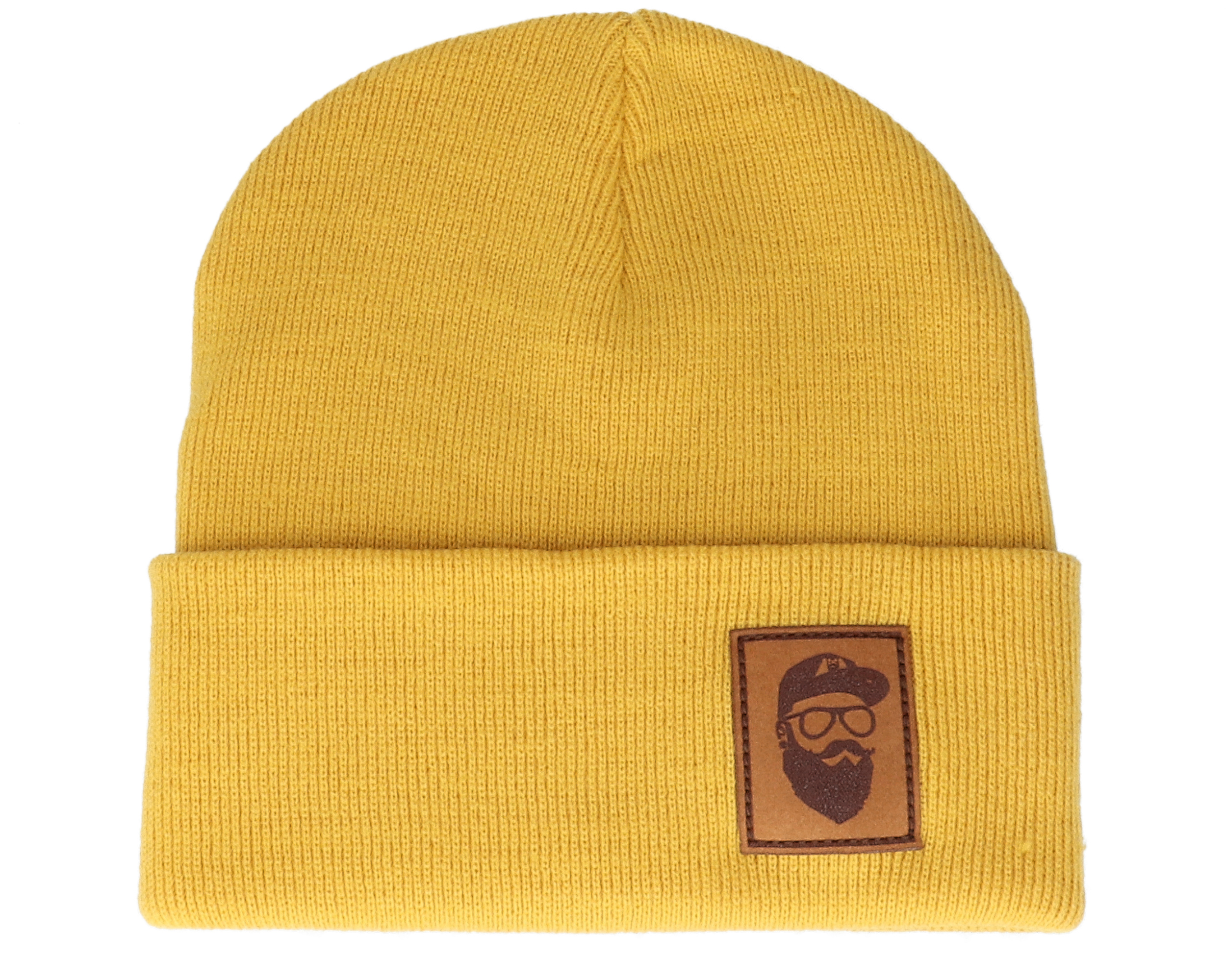 Gorros Cap Man Patch Mustard Beanie - Bearded Man