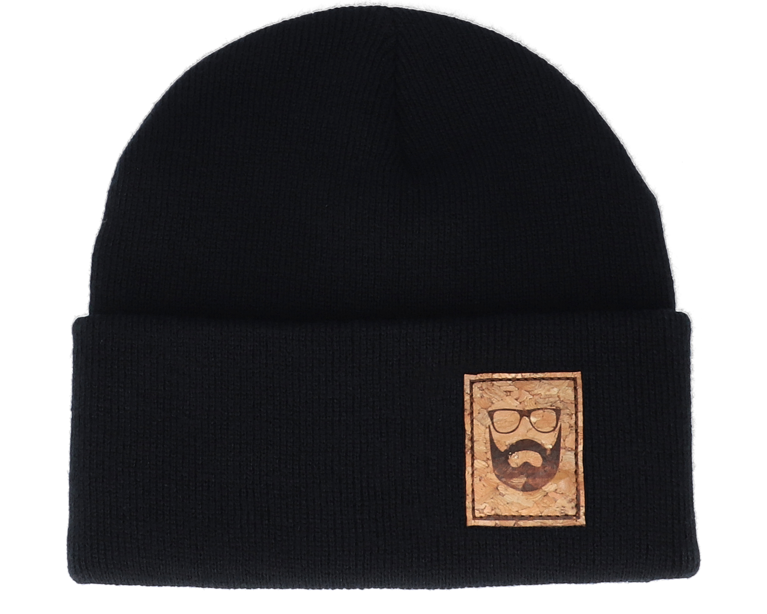 Gorros Logo Patch Black Beanie - Bearded Man