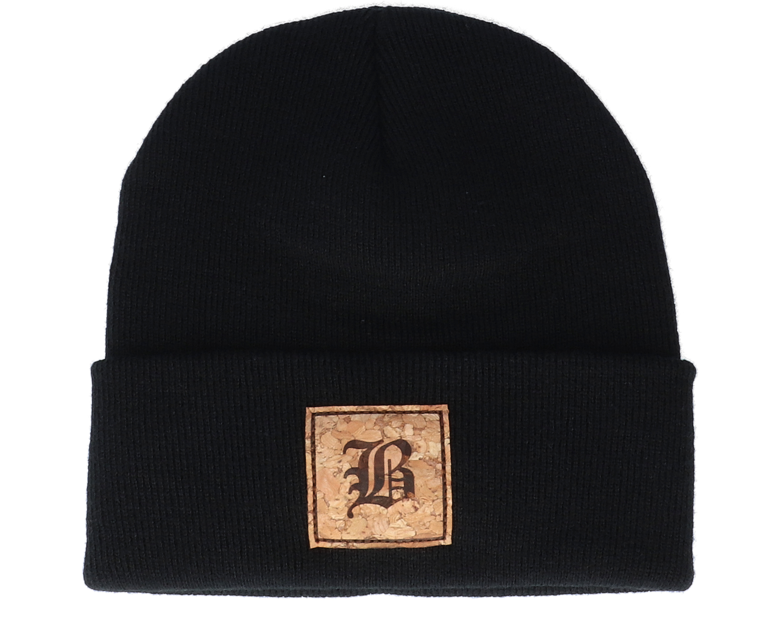 B Letter Patch Black Cuff - Iconic Beanie | Hatstoreworld.com