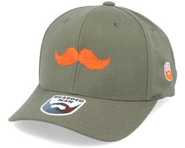 Orange Moustache Movember Olive 110 Adjustable - Bearded Man