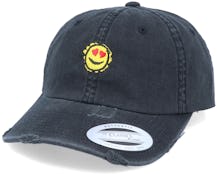 Lovely Smiley Ripped Black Dad Cap - Abducted