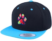 Dog Paw Colors Black/Teal Snapback