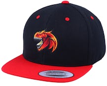 Kids Red Dinosaur Logo Black/Red Snapback - Kiddo Cap