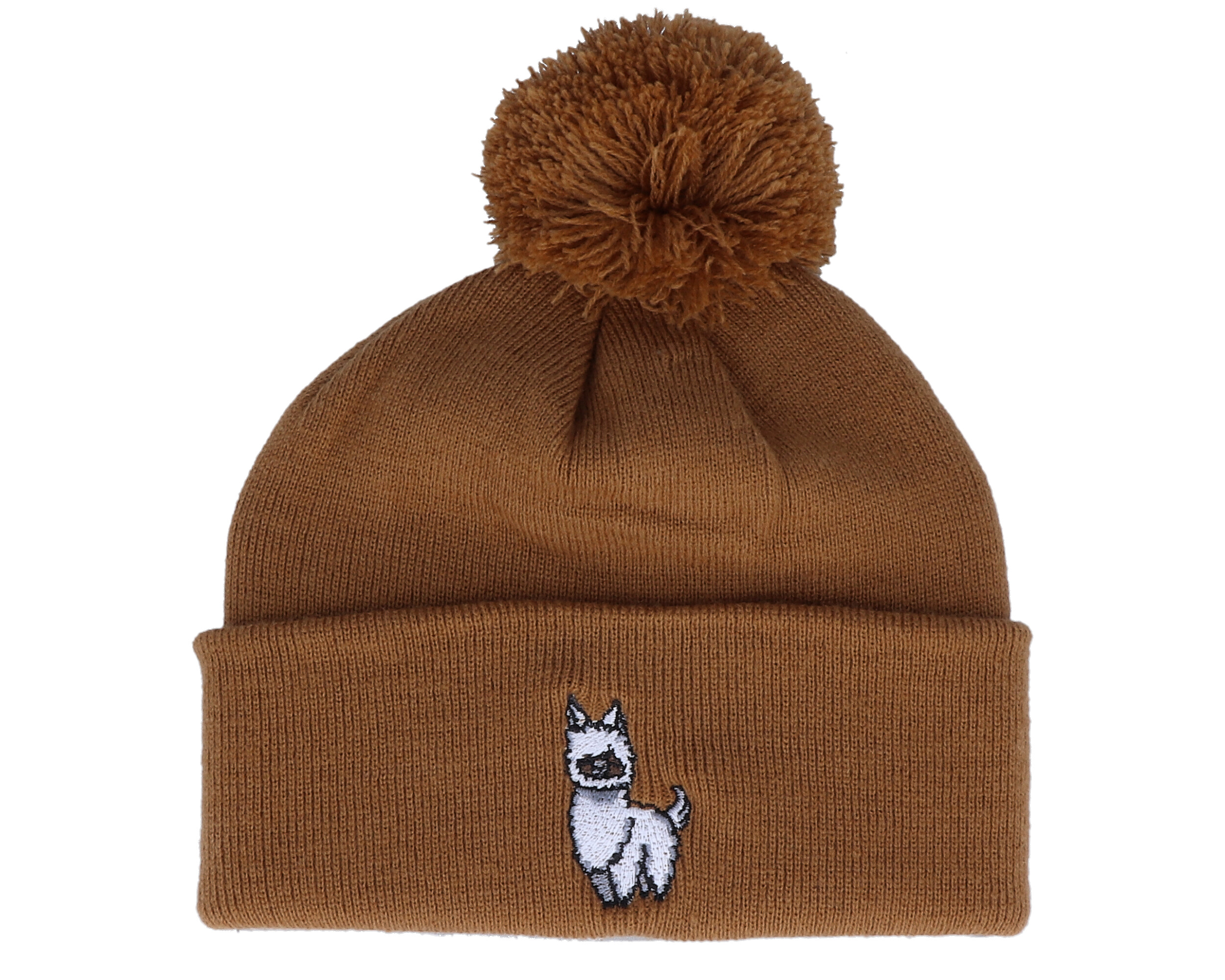 brown pom beanie