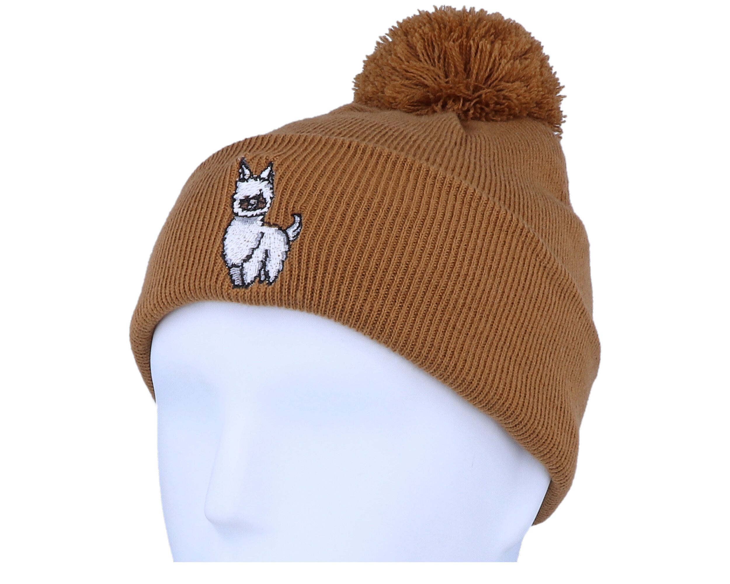 brown pom beanie