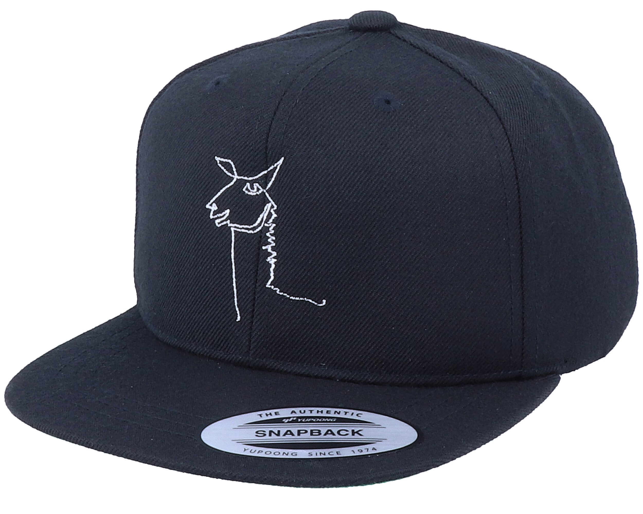 Kids Lllama One Line Black Snapback - Kiddo Cap cap