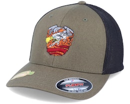 Recycled  Engine Olive/Black Flexfit Trucker - Born To Ride