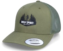 Forest Walker Logo Olive Trucker - Wild Spirit