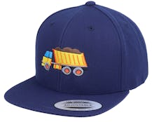 Kids Dump Truck Navy Snapback - Kiddo Cap