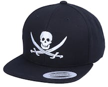 Kids Jolly Roger Pirate Black Snapback - Kiddo Cap