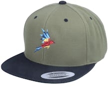 Flying Paper Parrot Coyote Olive/Black Snapback - Origami