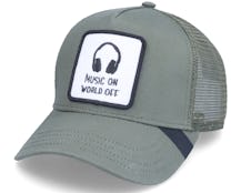 Music On World Off Patch Olive Trucker - Iconic