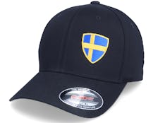Sweden Flag Shield Black Flexfit - Forza