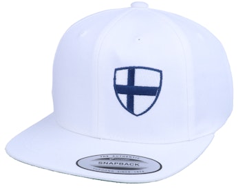 Kids Finland Flag Shield White Snapback - Main Image