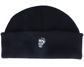 Tiny Hipster Skull Black Short Beanie