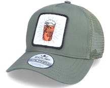Beach Beer Sunshine Patch Olive Trucker - Iconic