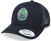 Summer Magic Palm Tree Black Trucker