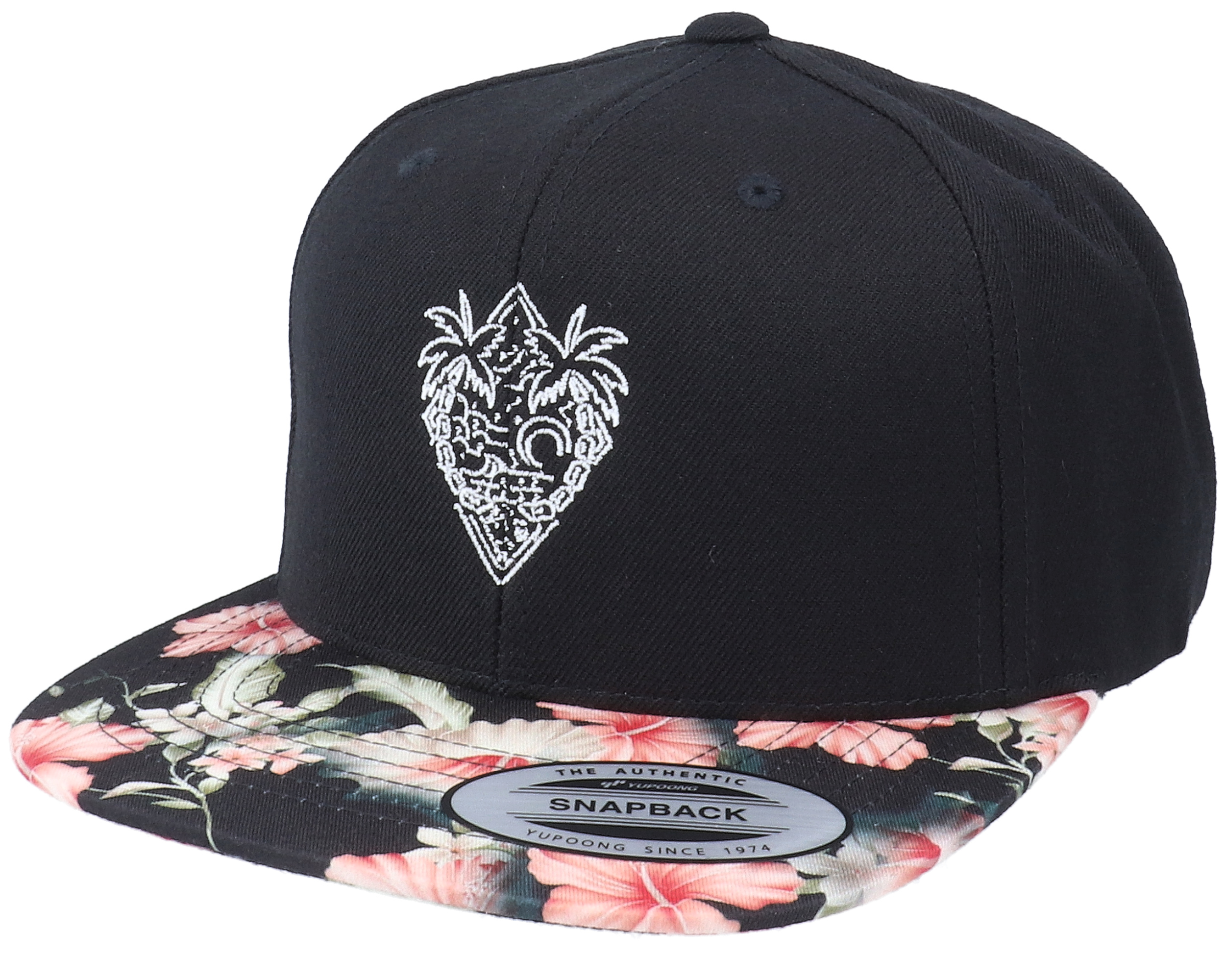Summer Palm Tree Logo Black/Floral Snapback Iconic keps Hatstore.se