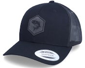 Charcoal Trout Fish Patch Black Trucker