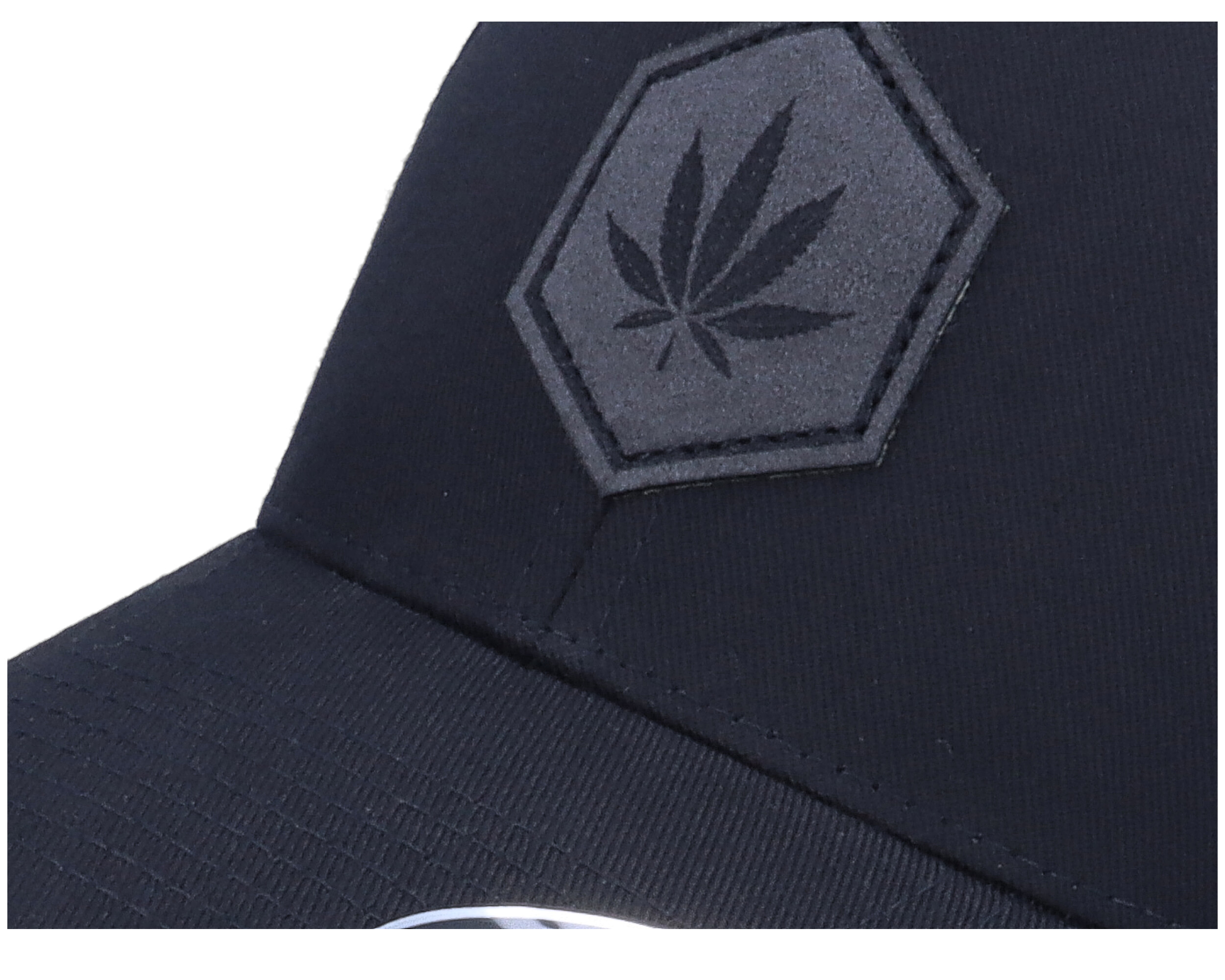 Charcoal Hemp Marijuana Patch Black Flexfit | Hatstoreworld.com