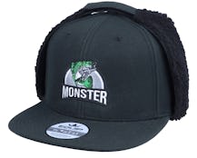 Monster Bass Fishing Logo Black Earflap - Hunter