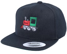 Kids Train Steam Locomotive Black Snapback - Kiddo Cap