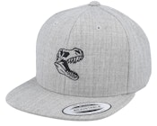 Kids Dino Skull T-Rex Heather Grey Snapback