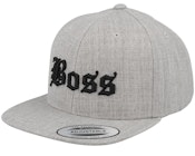 Kids Boss Old English 3d Heather Grey Snapback