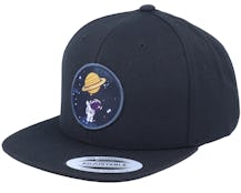 Kids Space Astronaut Saturn Black Snapback - Kiddo Cap