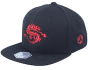 Kids Flaming Fire Dragon Black Snapback