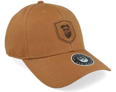 Cap Man Badge Patch Caramel Adjustable - Bearded Man