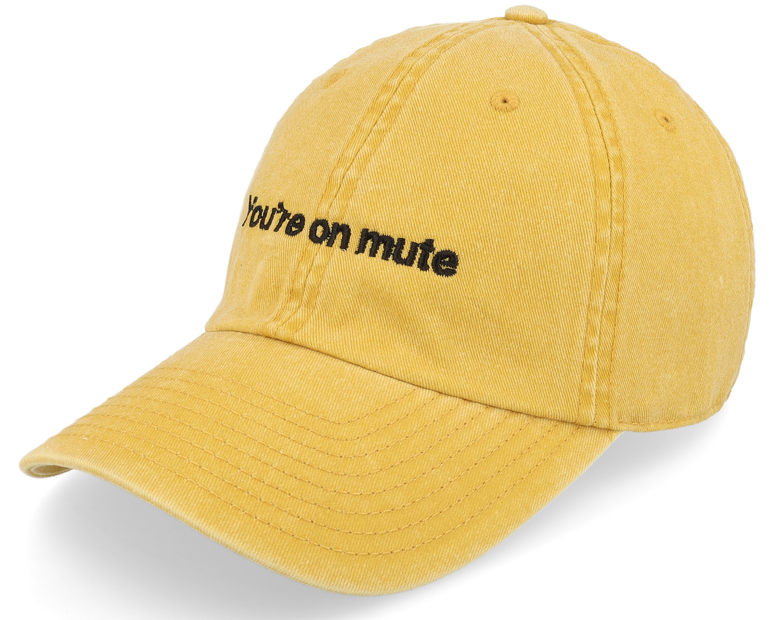 You're On Mute Washed Mustard Dad Cap Iconic cap