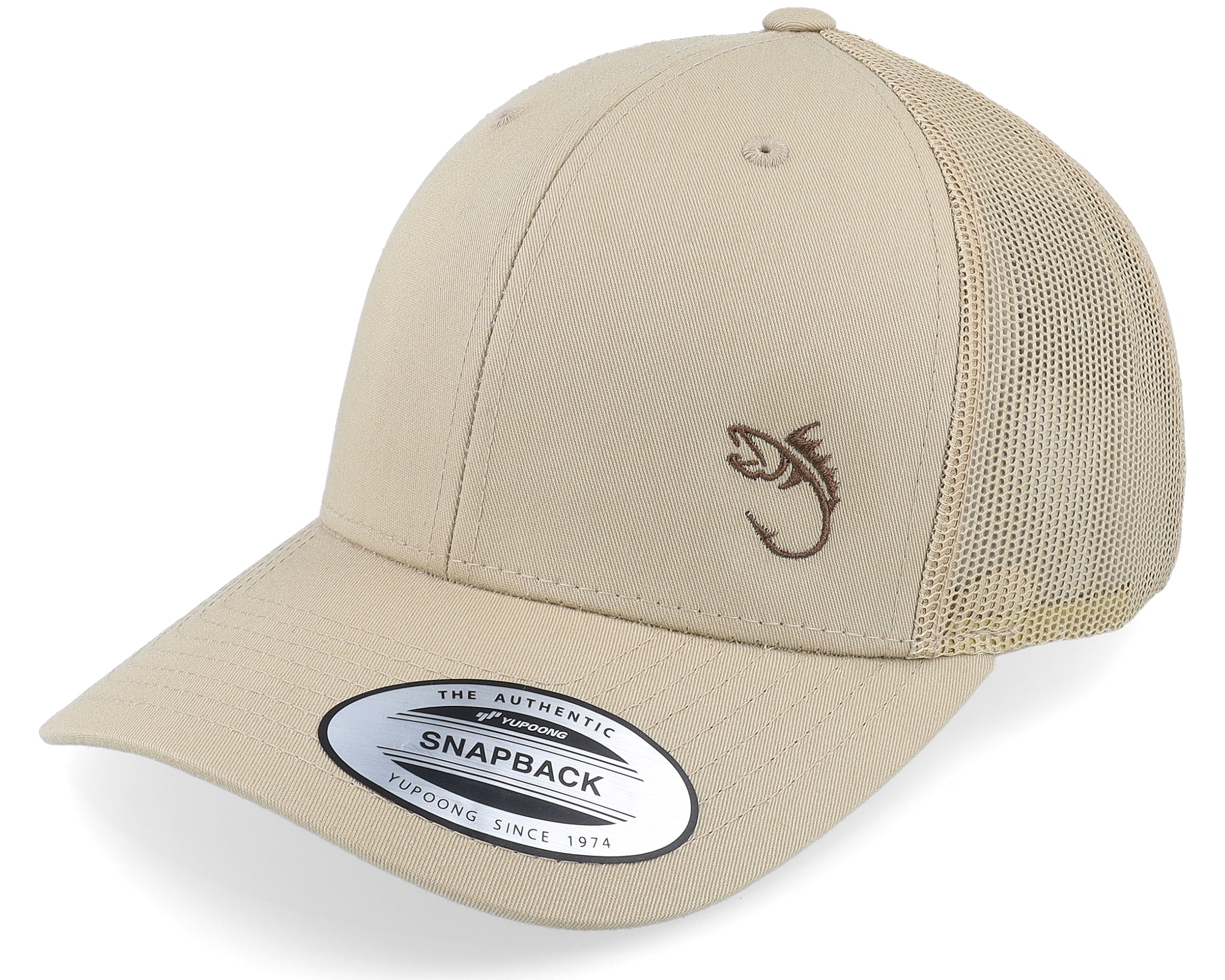 Skillfish - Brown Trucker Cap - Black Fish Hook Logo Caramel/Black Trucker @ Hatstore