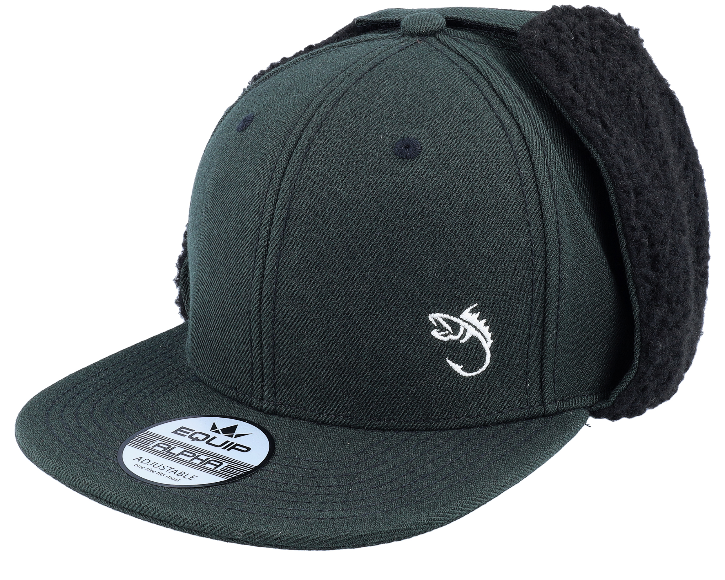 White Fish Hook Logo Black Flexfit - Skillfish cap