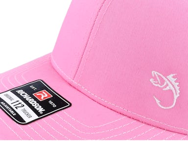 White Fish Hook Logo Pink/White Trucker - Skillfish cap