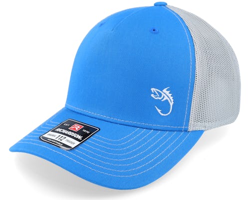 Caps Silver Fish Hook Logo Cobalt Blue/Grey Trucker - Skillfish
