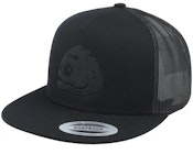 Piranha Skull Black A-frame Trucker