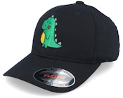 Kids Cute Green Dinosaur Black Flexfit