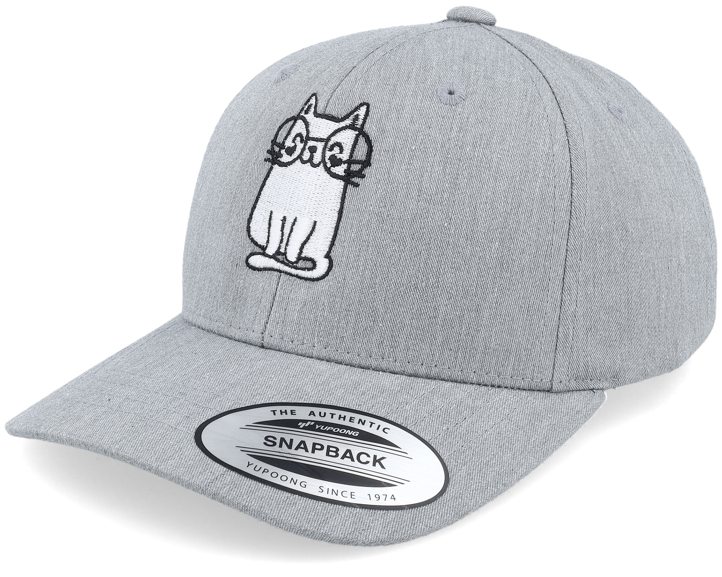 Kids Little Cat With Glasses Grey Adjustable Kiddo Cap