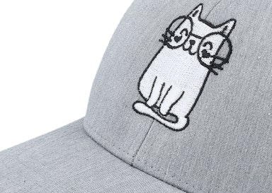 Kids Little Cat With Glasses Grey Adjustable