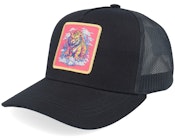 Kids Tiger On Clouds Patch Black Trucker