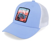 Kids Tractor And Clouds Patch Light Blue/White