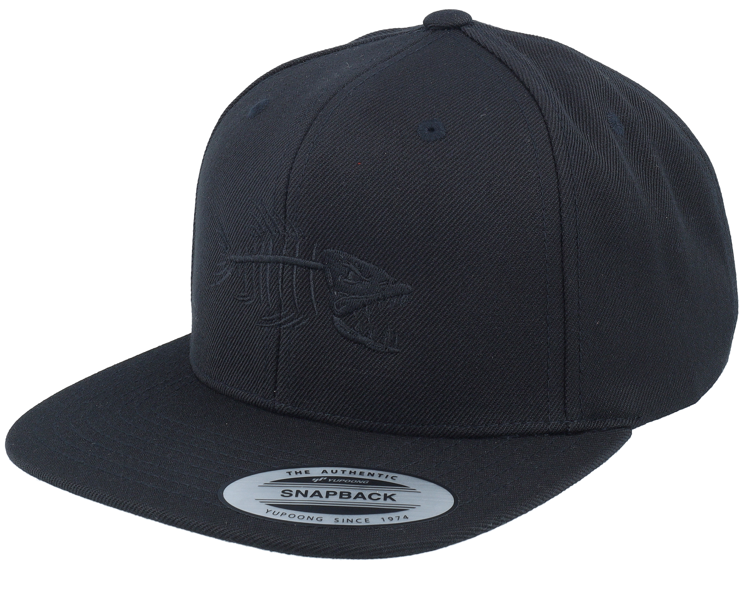 Skillfish - Black flexfit Cap - Fish Bones Black Flexfit @ Hatstore