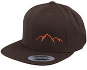 Small Mountain White/Dark Brown Snapback